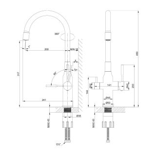 Смеситель для кухни Lemark Expert  LM5083S-Black с подключением к фильтру с питьевой водой